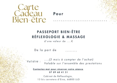 Carte Cadeau Bien-Être Cabinet de réflexologie et Massages de LLO