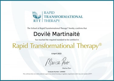 Dovilė Martin RTT diplomas