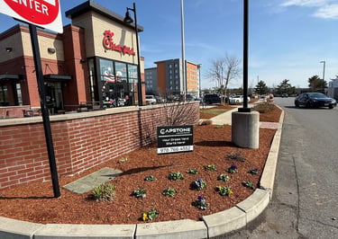 mulch installation at Chick-Fil-A by Capstone