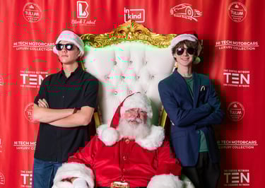 The Santa Cowboy and his "security elves" 