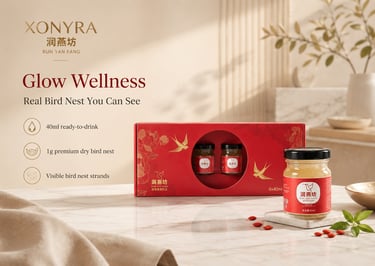 RUN YAN FANG bird nest drink glow wellness section with 40ml ready-to-drink bird nest and gift box