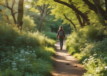 A peaceful sunset over a calm lake surrounded by trees.