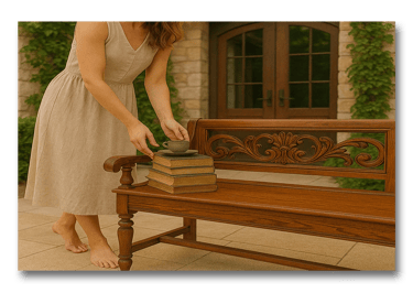Eco-friendly laser cleaning of weathered outdoor wood bench in Southern California