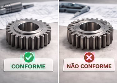 exemplo de definições de qualidade e qualidade de produto com produto conforme e não conforme