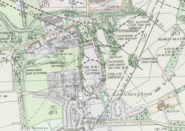 Snippet of the 1964 National Grid Series geological map of Coalsnaughton