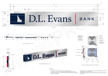 D.L. Evans Bank Building Signage Elevation Drawing