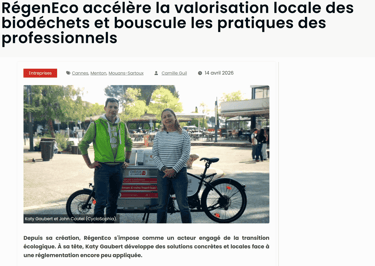 Collecte des déchets alimentaires dans les bureaux à Sophia Antipolis avec CycloSophia