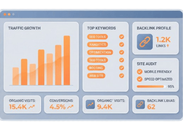 visual representation SEO results dash board