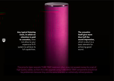 HiFi acoustic treatment with Tube Bass trap, AbFusor, Acoustic Wall Panel, QR Diffusor