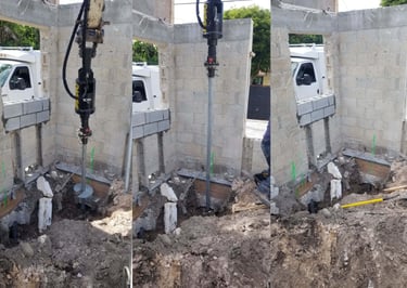 Existing construction pile installation