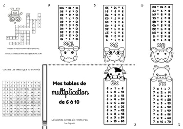 petits livret multiplication 6 à 10