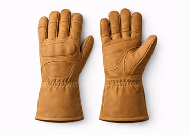 Cut-resistant leather gloves designed for safety during handling tasks