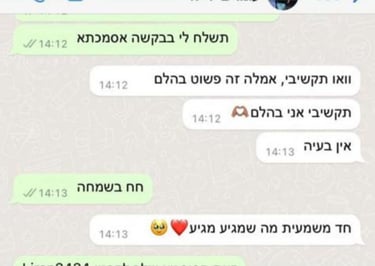 שיחת ווטסאפ המדגישה את שביעות רצון הלקוחות 13