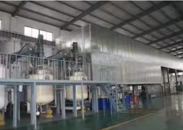 a factory that has a large amount of machinery