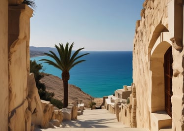 a couple of boats floating on top of a body of water