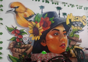 Mural, restaurante mechis cajamarca