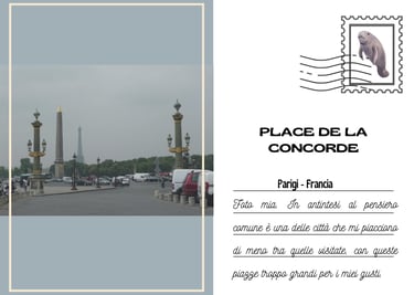 Cartolina della grande Place de la Concorde a Parigi