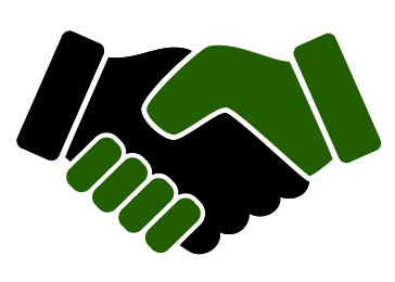 a handshake of a handshake with a green background