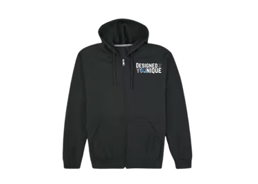 zipper hoodie with logo on chest