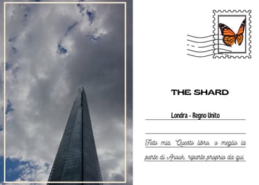 Cartolina dell'edificio Shard a Londra fatto a scheggia