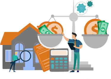 An appraiser balancing assets in a balance