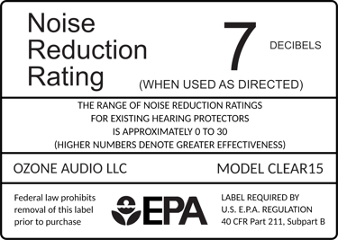 EPA noise reduction rating label
