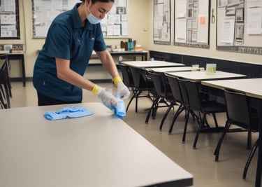 A team member discussing a customized cleaning program with a client.