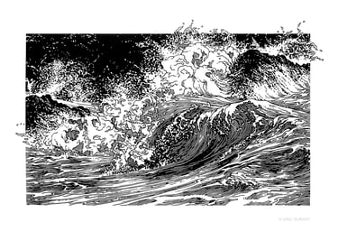 Linogravure sur papier 48 × 64 cm - © Eric Durant