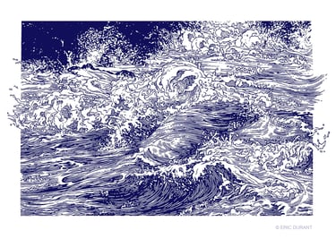Linogravure sur papier 48 × 64 cm - © Eric Durant