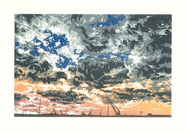 Linogravure sur papier 30 × 42 cm - © Eric Durant