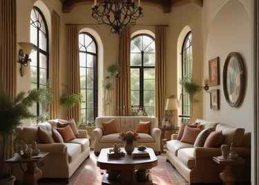 A cozy room filled with warm textures and eclectic decor representing bohemian chic style.