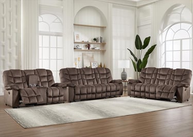 Luxury 3-Piece Reclining Sofa Set for Modern Living Rooms