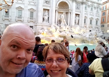 Lady and The Pirate at the Trevi Fountain in Rome, Italy
