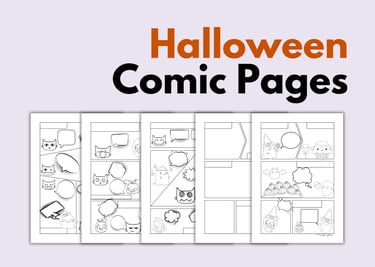 Halloween COMIC pages ELL ESL French Spanish German