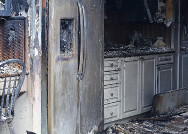 Kitchen burnt from LPG Gas Tank