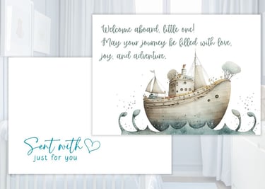 Printable newborn baby boy card