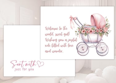 Printable newborn baby girl card