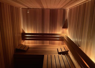 a wooden bench with a bench and a bench in the middle of it