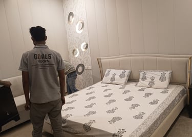 pvc panel installed in bedroom