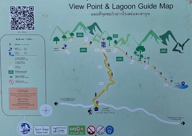 thailand krabi railay viewpoint princess lagoon start point sign