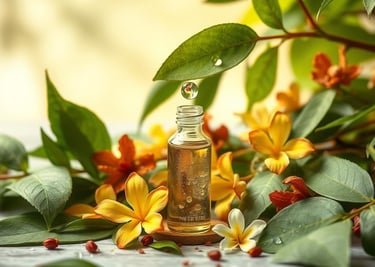 bottle of neem extract with neem plant
