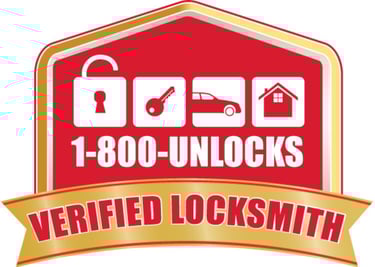 1-800 UNLOCKS verified locksmith certification badge for Jack's Locksmith