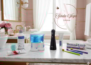 Rutina diaria de salud dental para una sonrisa blanca , sana y joven