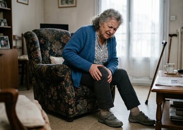 douleur du genou chez une personne agée