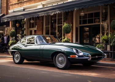 A beautiful Jaguar E-Type V12 Hardtop in British Racing Green owned by Peter Pickering in Australia