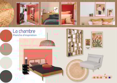 Planche d'inspiration chambre adulte terracotta