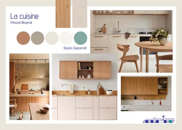 Mood board Style japandi cuisine
