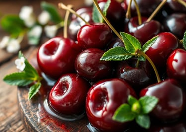 close-up of a bunch of cherries