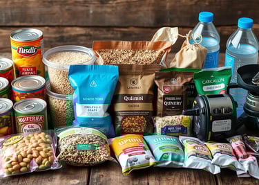 various dried and canned foods 