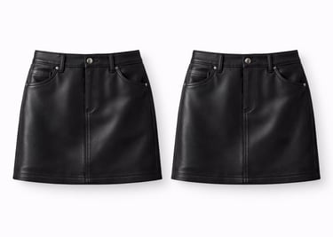 Black leather skirt with modern cut for women’s fashion wear